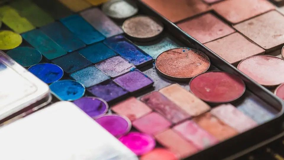 Fards de couleur vus en gros plan